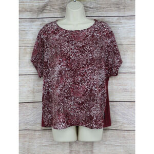 Calvin Klein Jeans Womens Size Large Pullover Raglan Sleeve Blouse Shirt Maroon